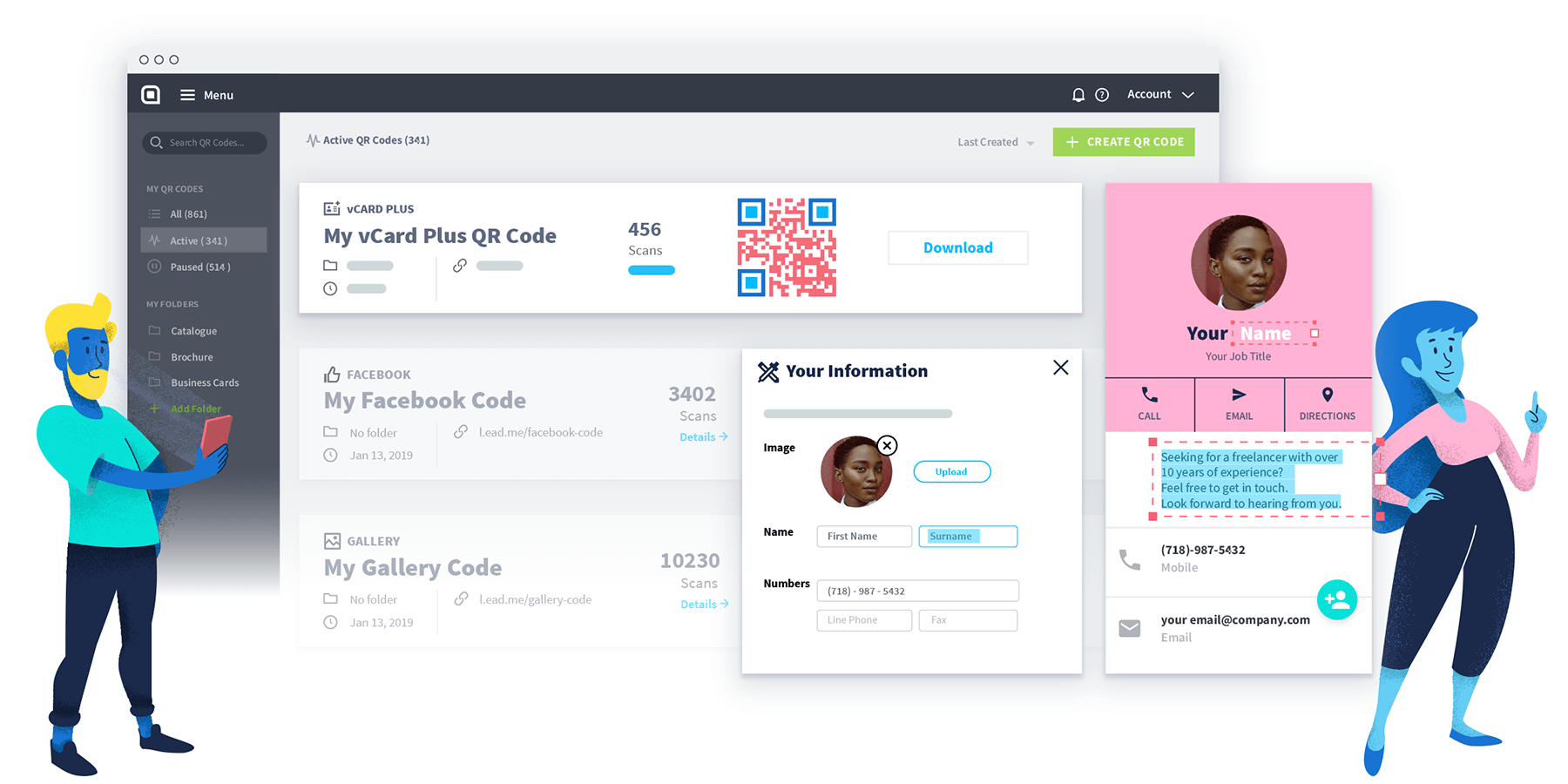 QR Code Generator PRO is an all-in-one QR Code marketing platform that lets you create, design, manage and track your QR Codes.